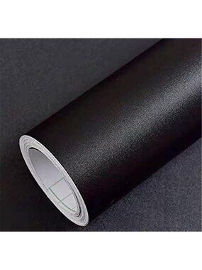 Matte Black Contact Paper Peel Stick Vinyl Self Adhesive Wallpaper 16x120
